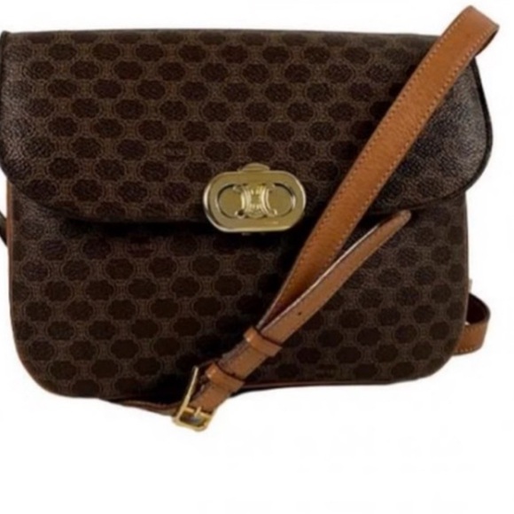 Celine Brown Macadam Crossbody Bag - Picture 1 of 13
